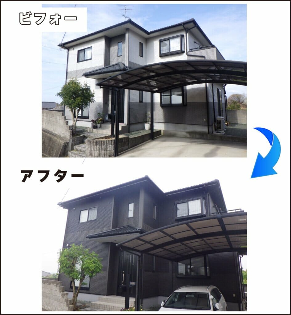 伊予市　外壁塗装・屋根塗装　ビフォーアフター