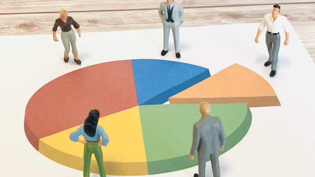 円グラフと人の画像