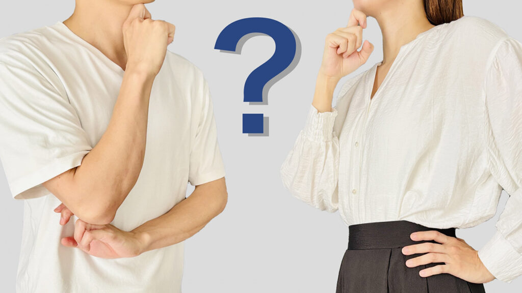 悩む男女の画像