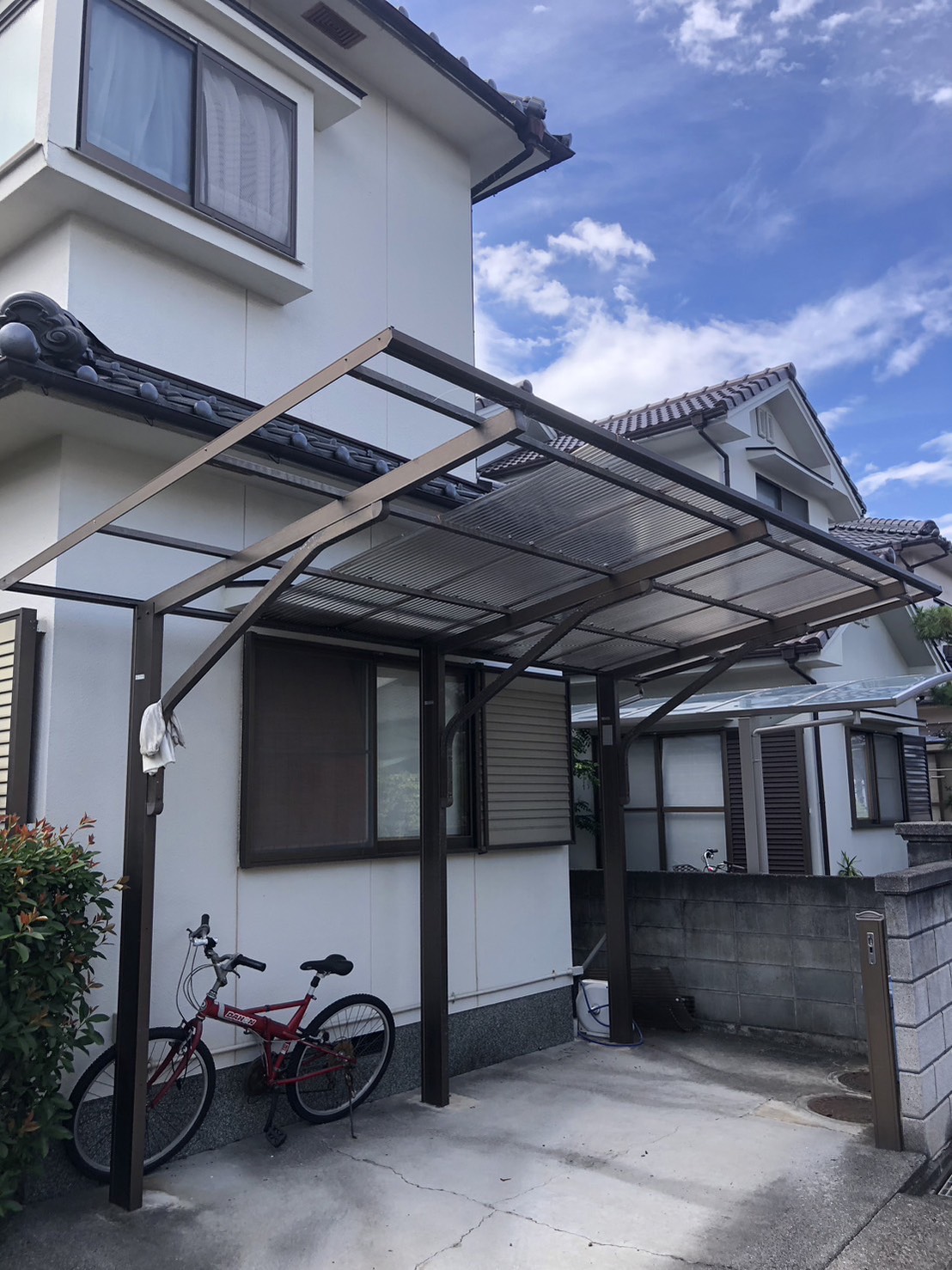 カーポート ポリカ波板屋根 張り替え