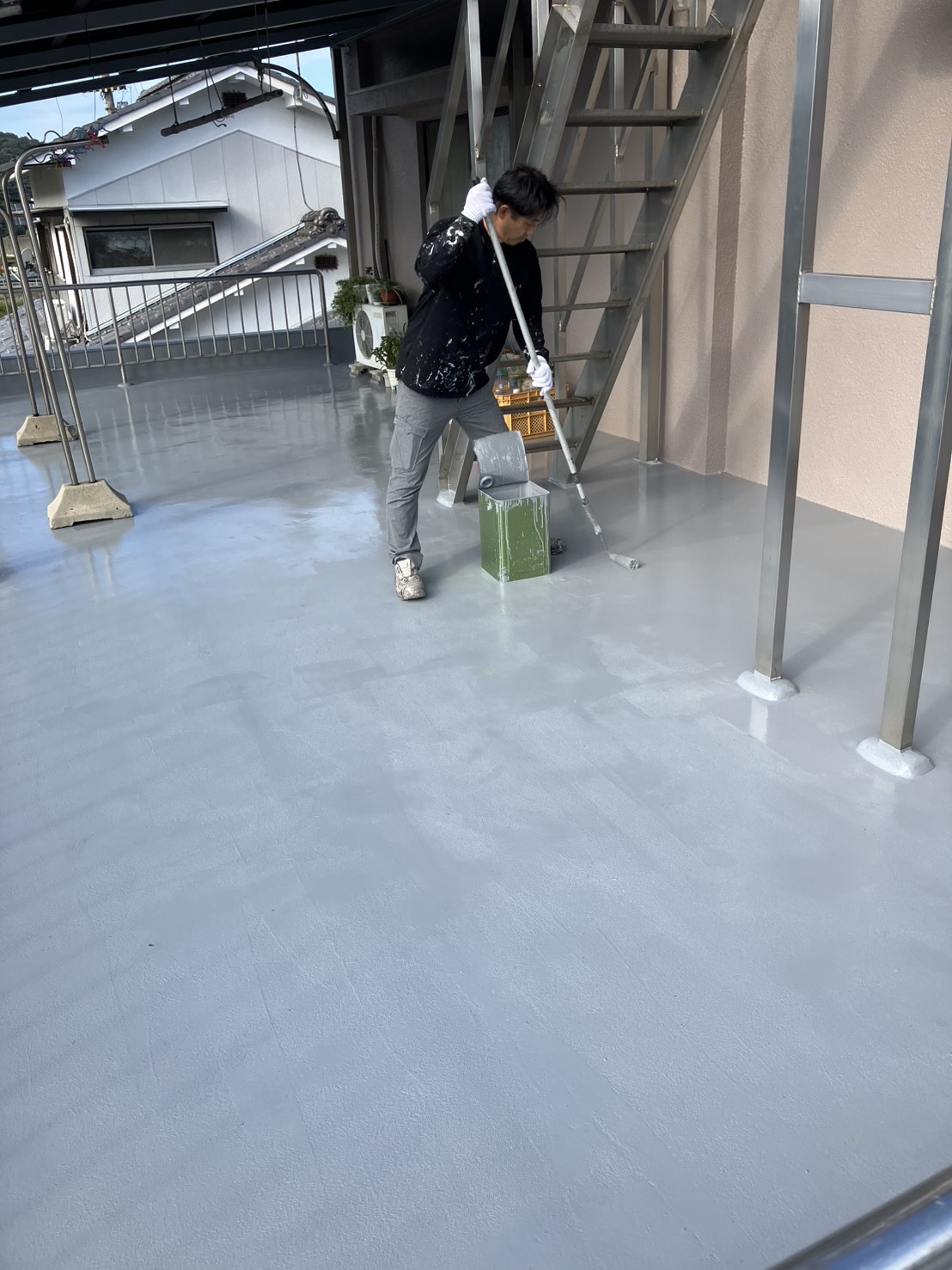 ベランダトップ防水　フッ素